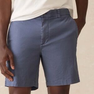 Faherty Tradewinds Linen Blend Short, Blue Abyss- 38